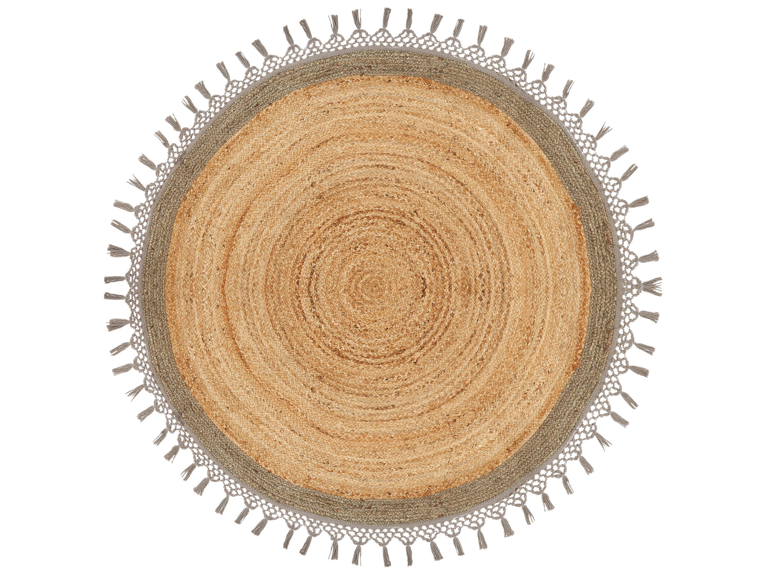 TEPPICH geflochten Marts 140/140 cm - Beige, Naturmaterialen (140/140cm) - Beliani