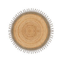 TEPPICH geflochten Marts 140/140 cm - Beige, Naturmaterialien (140/140cm) - Beliani