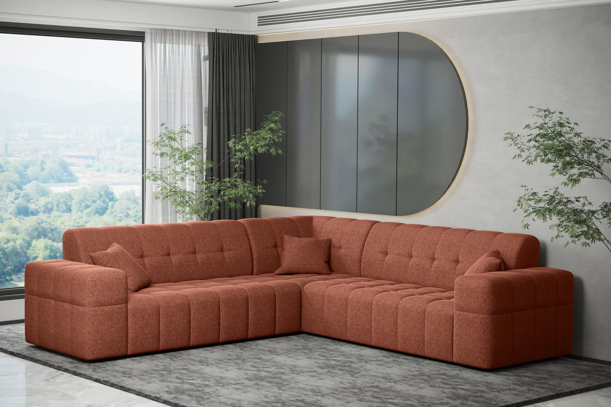 ECKSOFA Corner NIMES Stilvol Stoff Verita Kupfer - Kupferfarben, Holz (246/246cm) - Kaiser Möbel