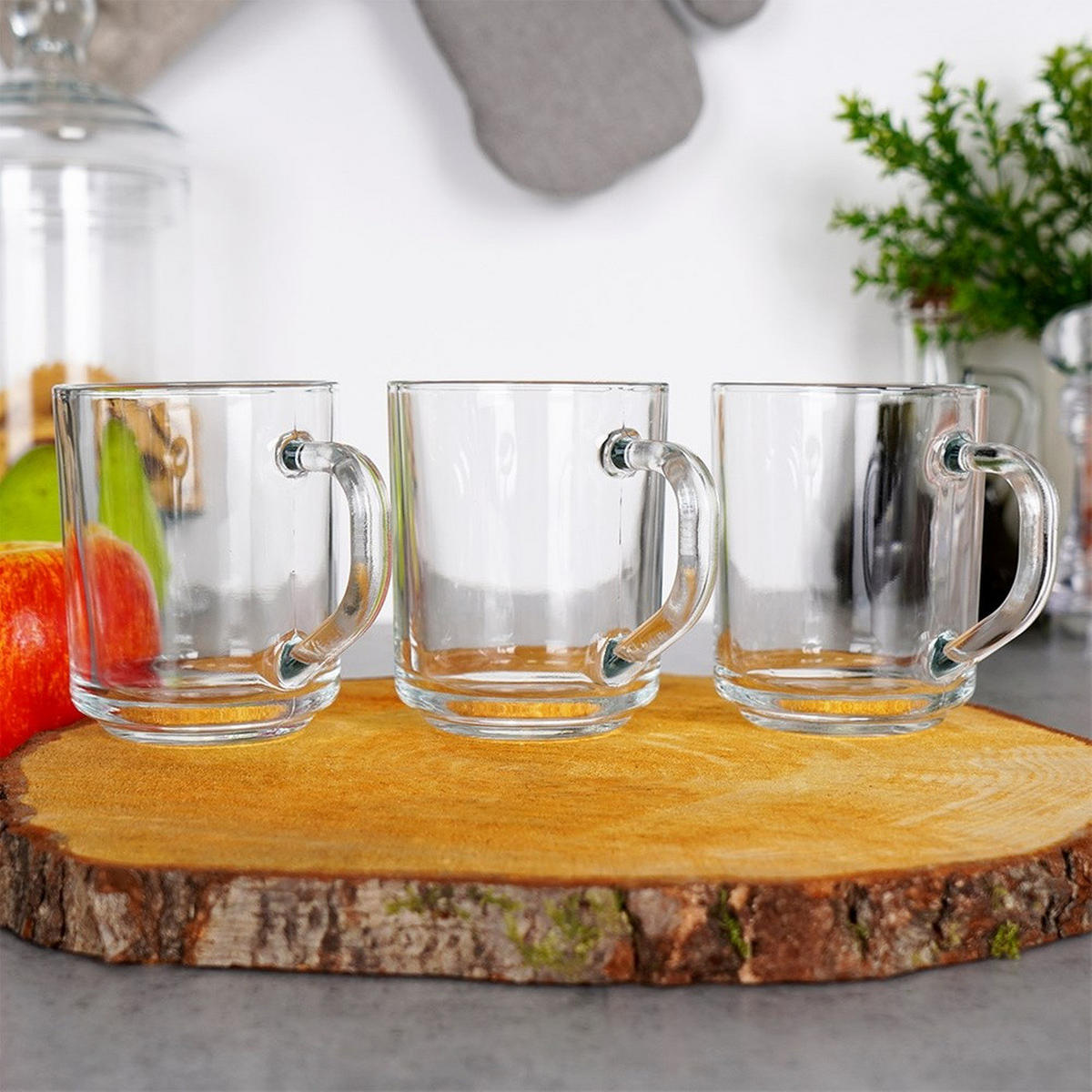 TRINKGLAS-SET mit Griff 3er-Pack transparent - Klar, Glas - Excellent Houseware