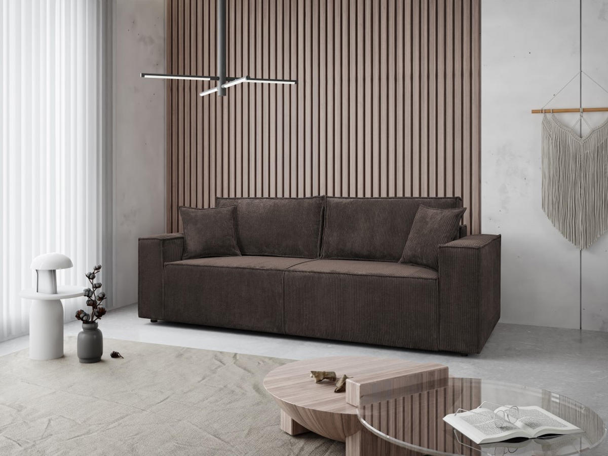 SOFA Passio III 250 x 105 cm, mit Schlaffunktion und Bettkasten, braun - Braun, Kunststoff (250/98/105cm) - Margaret Hadas24