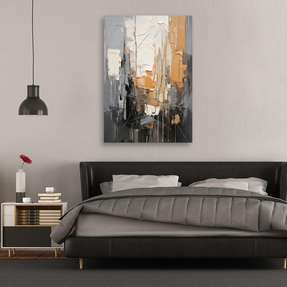 LEINWANDBILD Abstraktion 80x120cm - Beige, Textil (80/120cm) - Feeby