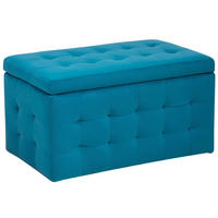 TRUHENBANK Michigan 42/72/40 cm - Blau, Textil (72/40/42cm) - Beliani