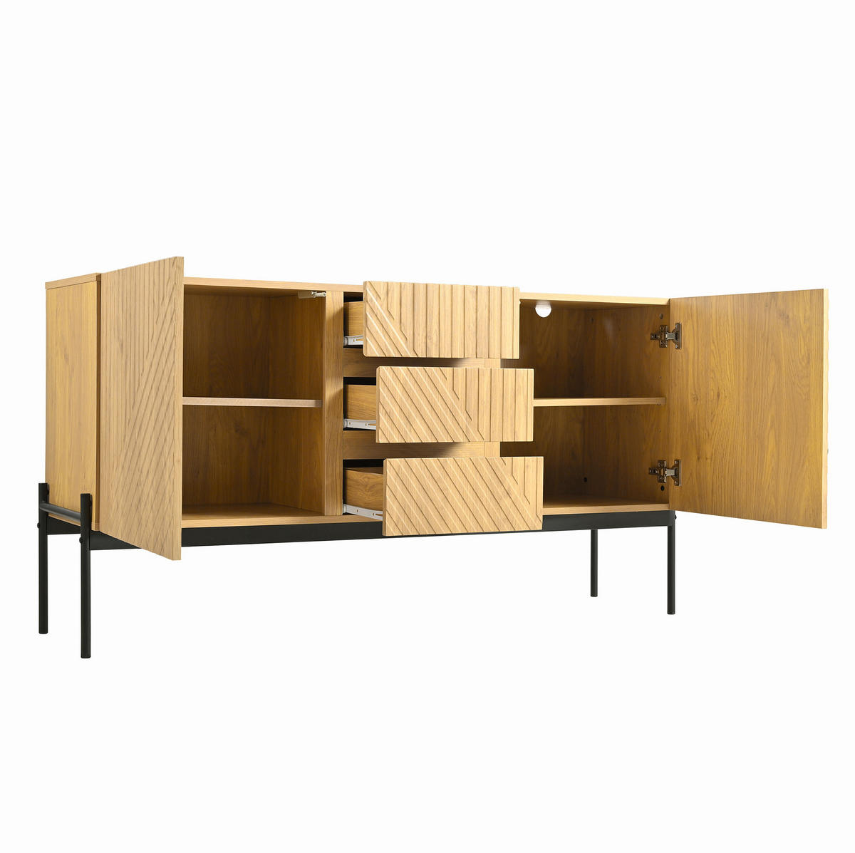 SIDEBOARD 140/40/75 cm Naturfarben aus Spanplatte mit höhenverstellbaren Einlegeböden - Naturfarben, Holzwerkstoff (40/75/150cm) - OKMYHOME