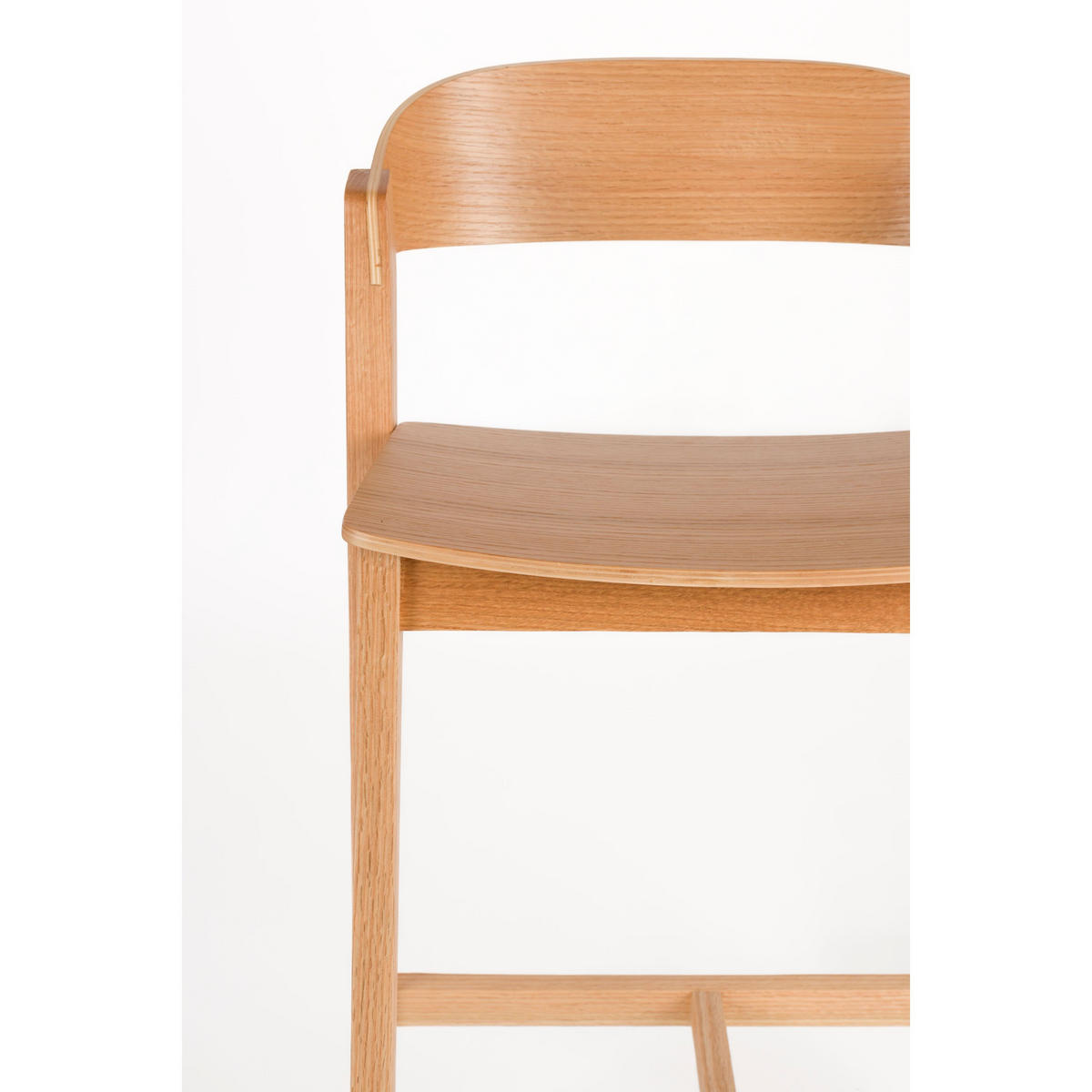 BARHOCKER Wooz mit Rückenlehne 65 cm Naturel - Naturfarben, Holz (52/89.4/47.5cm) - Housecraft Living