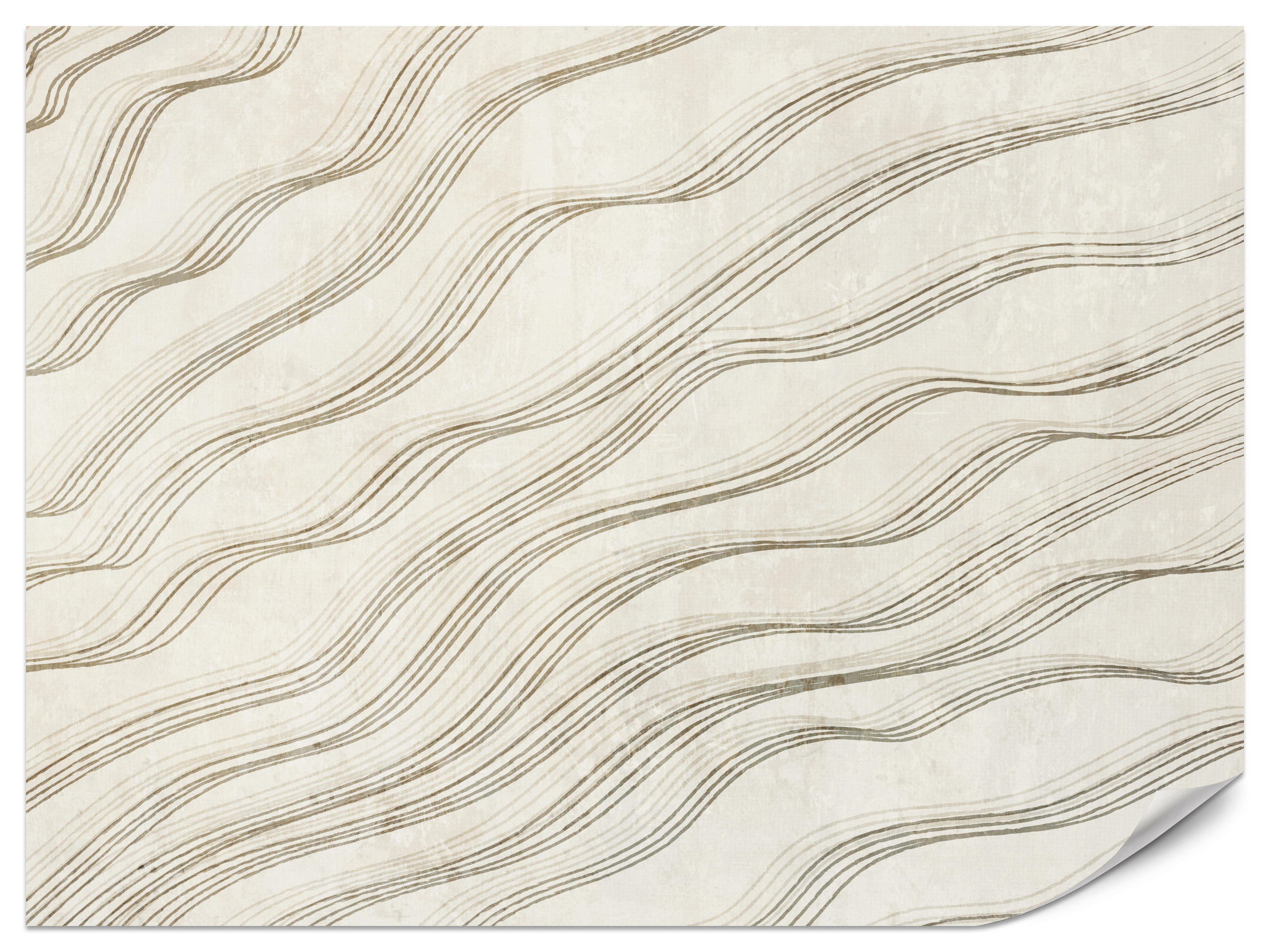 FOTOTAPETE für Wohnzimmer Beige Wellen Abstraktion 400x280 - Beige, Papier (400/280cm) - Muralo