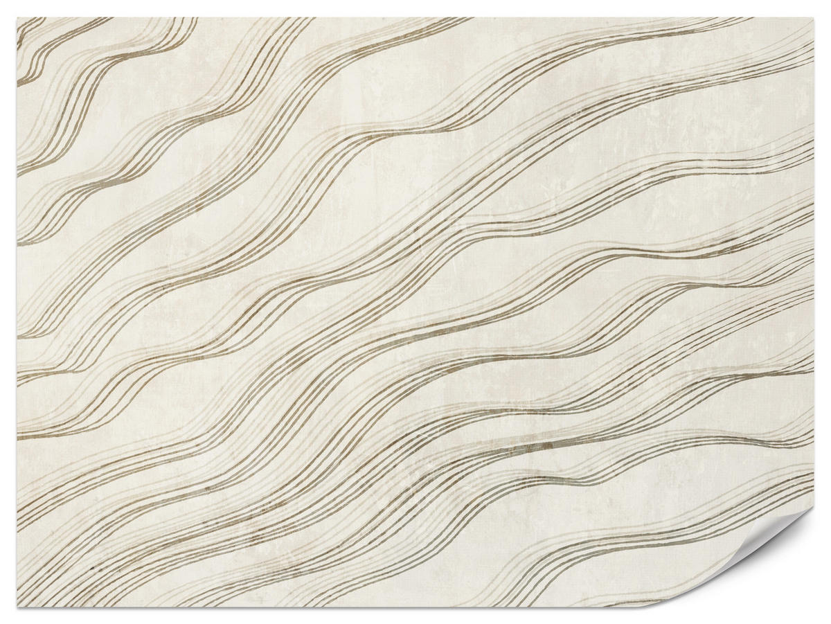 FOTOTAPETE für Wohnzimmer Beige Wellen Abstraktion 400x280 - Beige, Papier (400/280cm) - Muralo