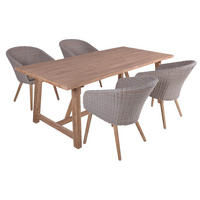 GARTEN-SITZGRUPPE Peer 5-teilig Gartenmöbel-Set - Braun, Holz - DELUKE