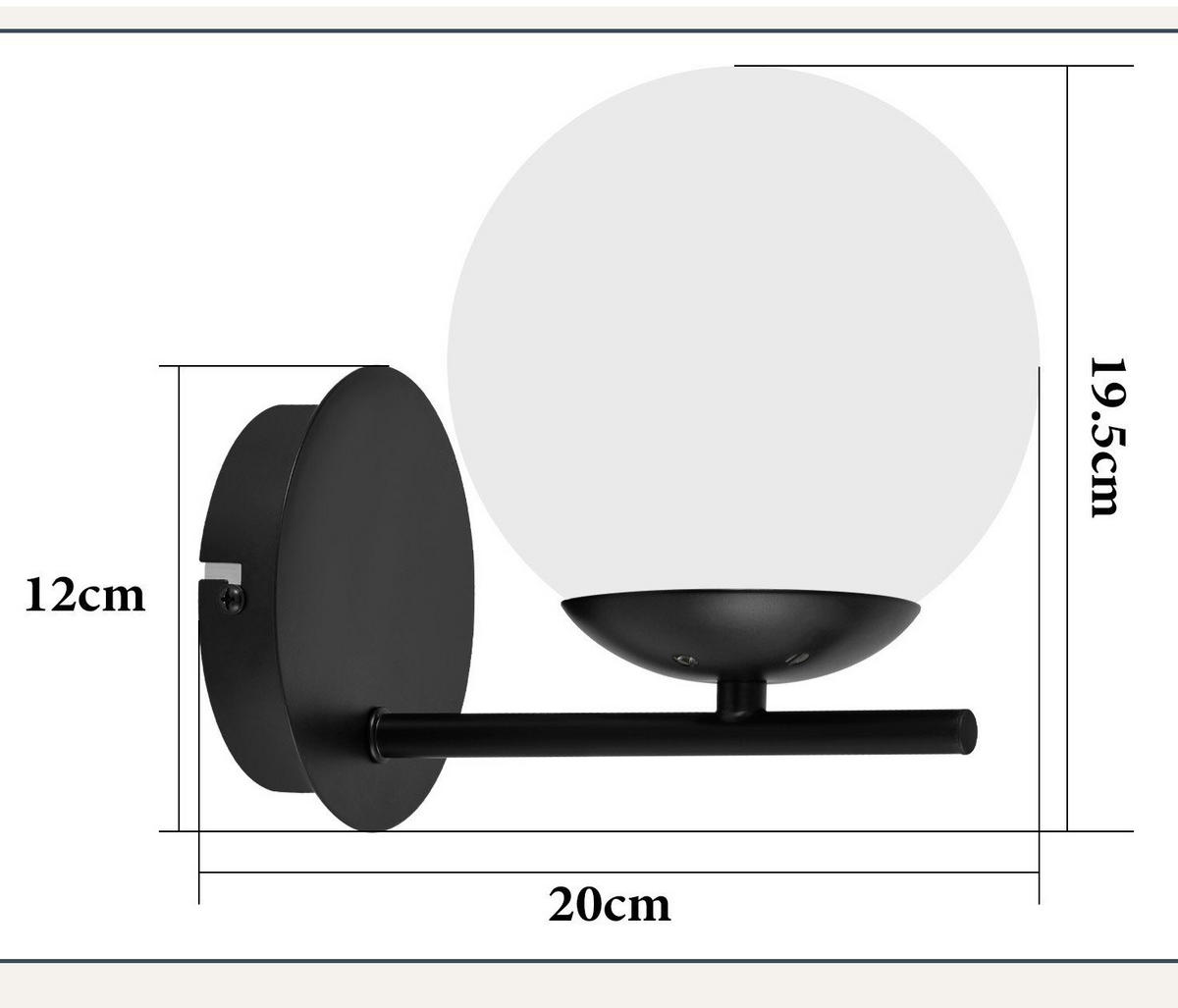 WANDLEUCHTE Granite 20/12/19.5 cm - Weiß, Metall (12/19.5/20cm) - ZMH