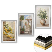 WANDBILDER 3er Set - 40x60 cm Silberner Rahmen - Zitronen in einer Pflanzenvase - Silberfarben, Kunststoff (40/60cm) - ArtPrintCave