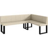ECKBANK PETER_U - Creme, Leder (142/196cm) - Meblini