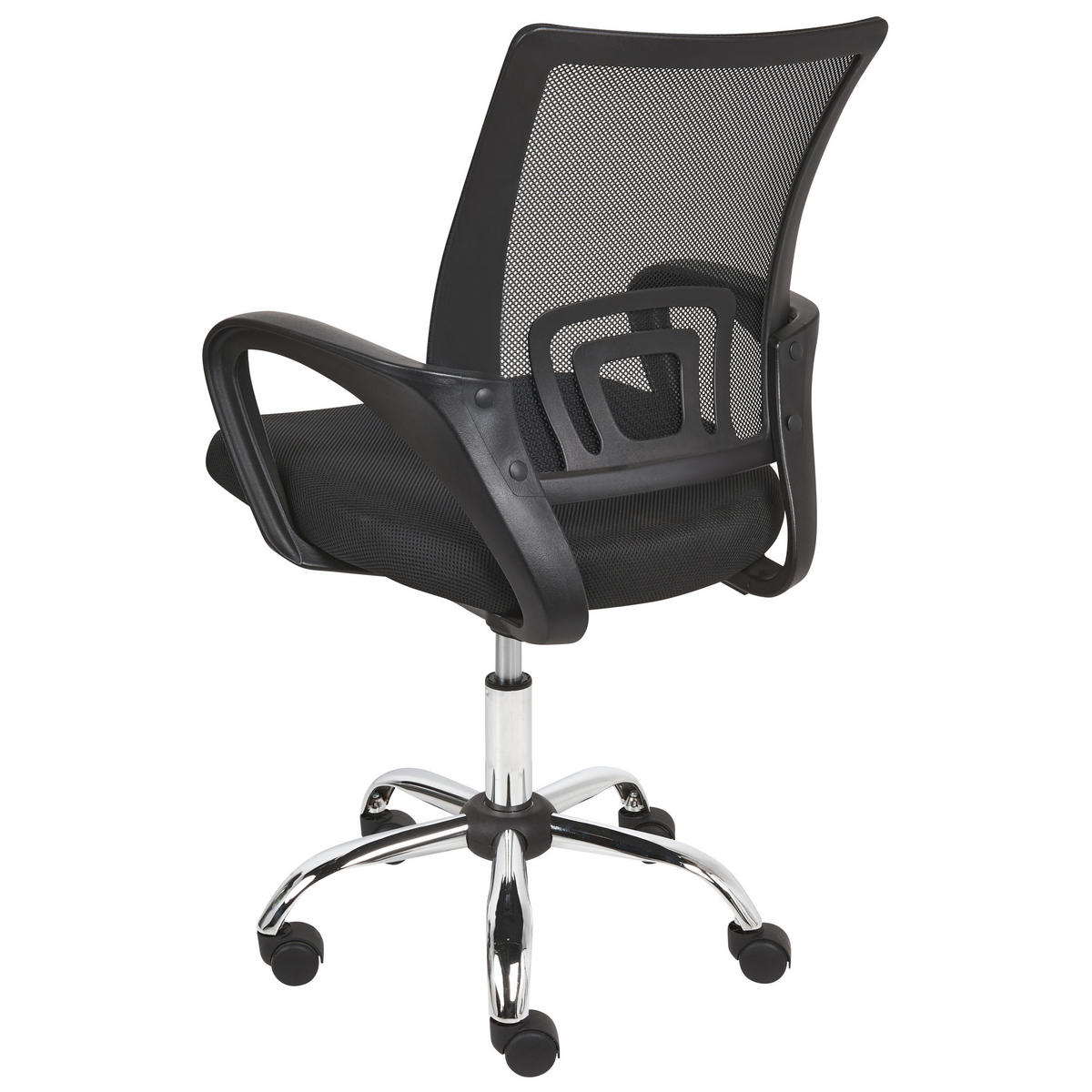 BÜROSTUHL Schwarz Solid - Silberfarben/Schwarz, Textil (60/88/60cm) - Beliani