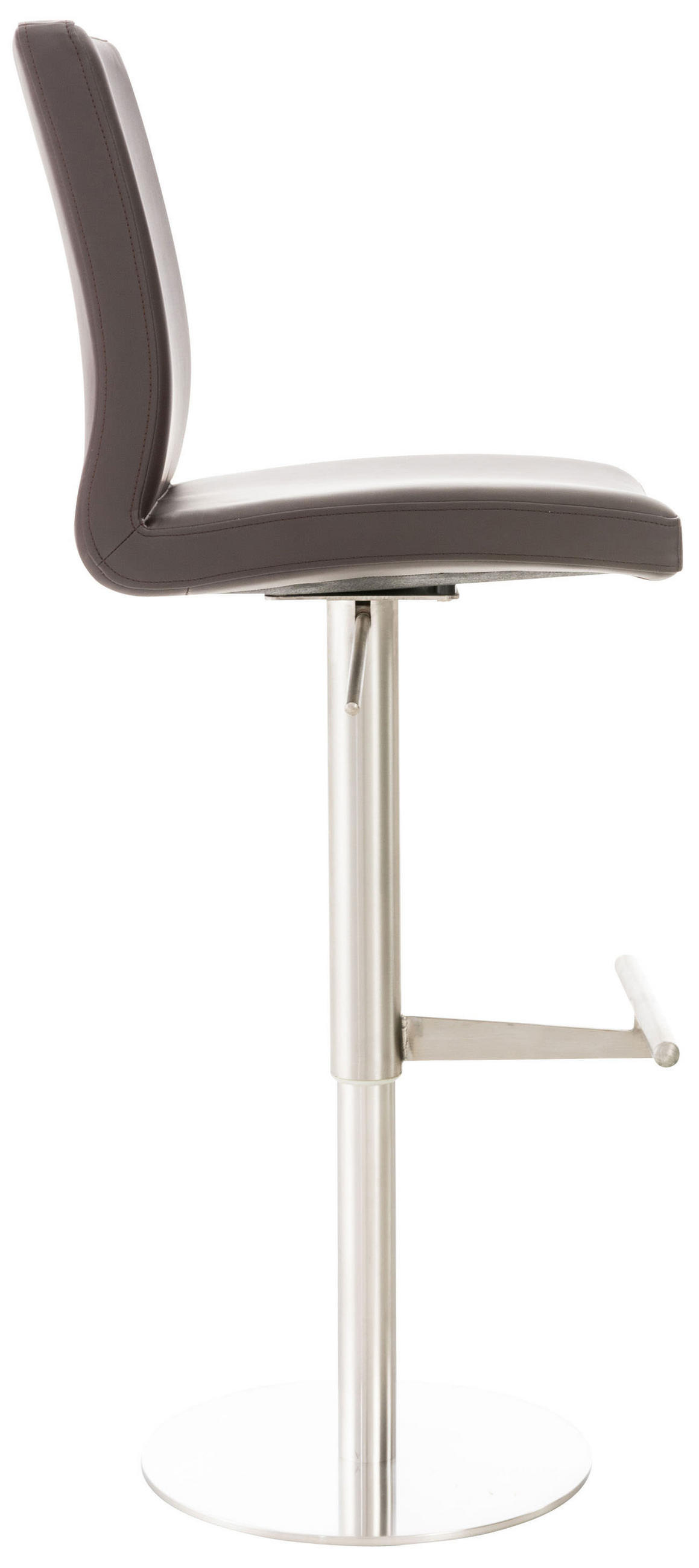BARHOCKER Lederlook Braun - Edelstahlfarben/Braun, Textil/Metall (40/93/49cm) - CLP