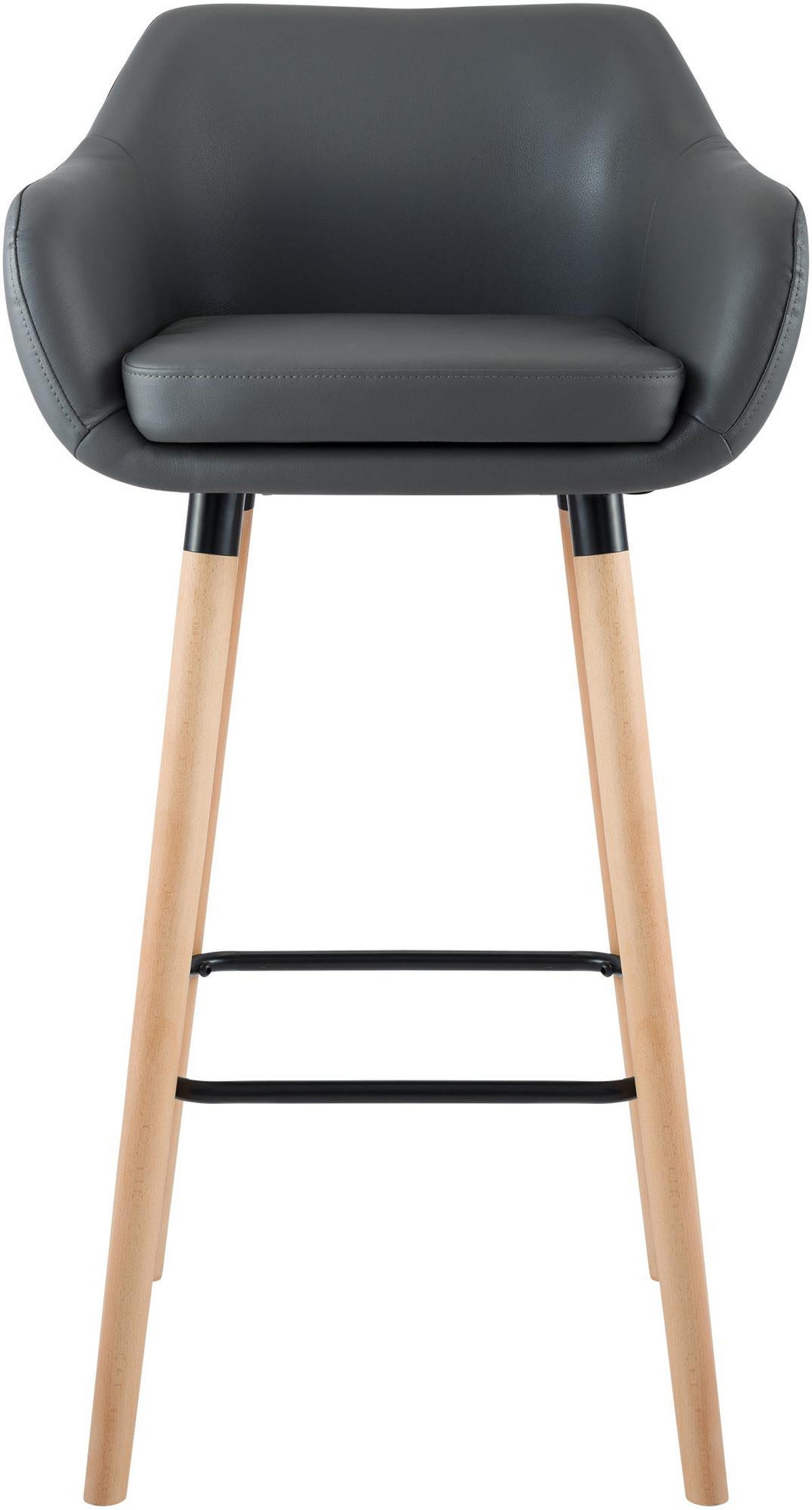 BARHOCKER 2er Set Mirid Kunstleder Grau - Grau, Leder (55/99/46cm) - DELUKE