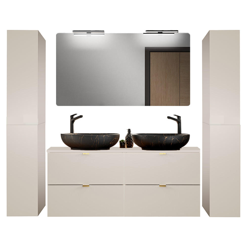 Lomado Badmöbel-Set Beige 210x200x47 cm