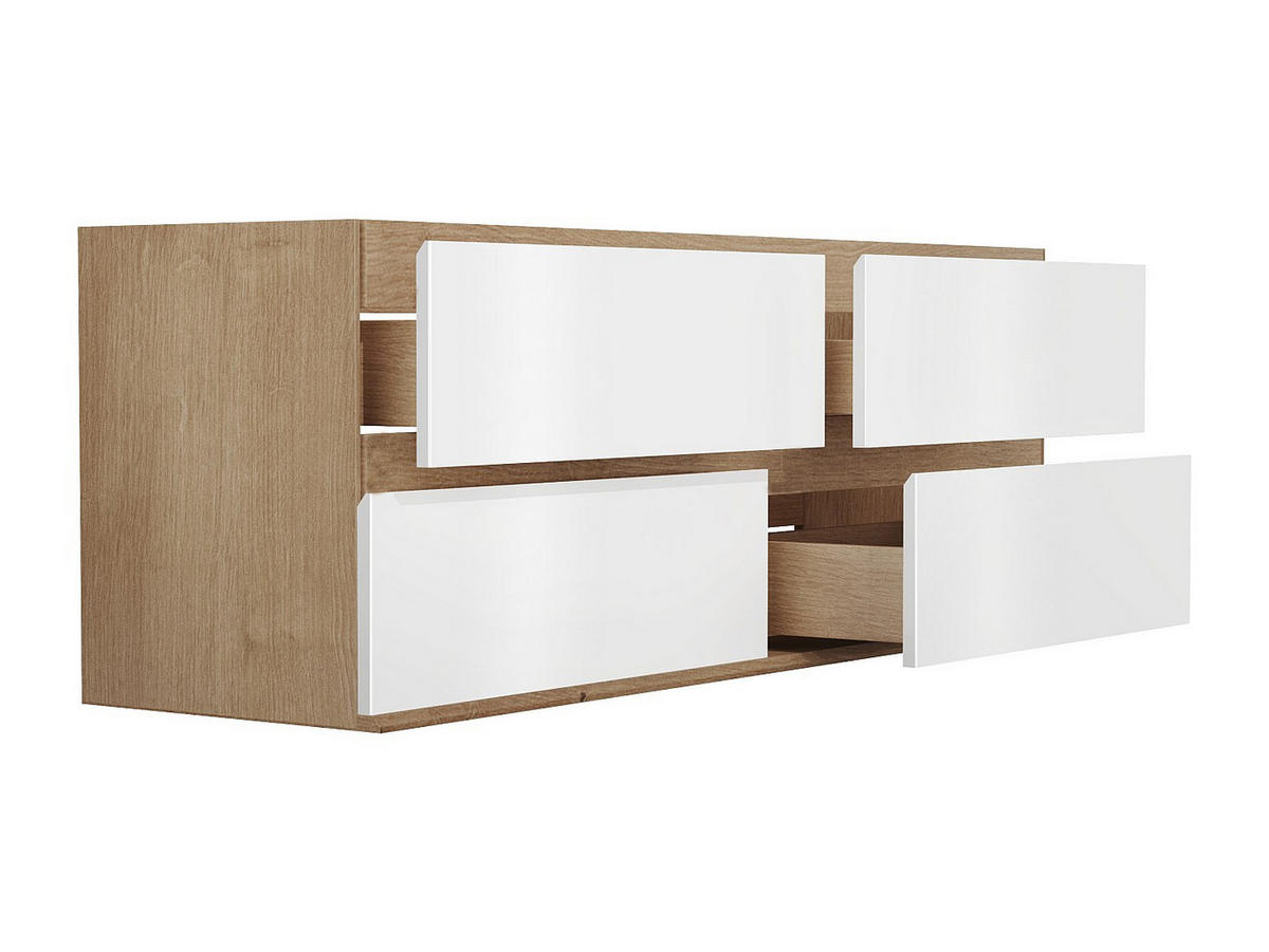 WASCHBECKENUNTERSCHRANK - 150cm x 45.5cm - MDF - naturfarben hell, weiß - SABURI - Naturfarben, Holz (150/55/45.5cm) - Vente-Unique