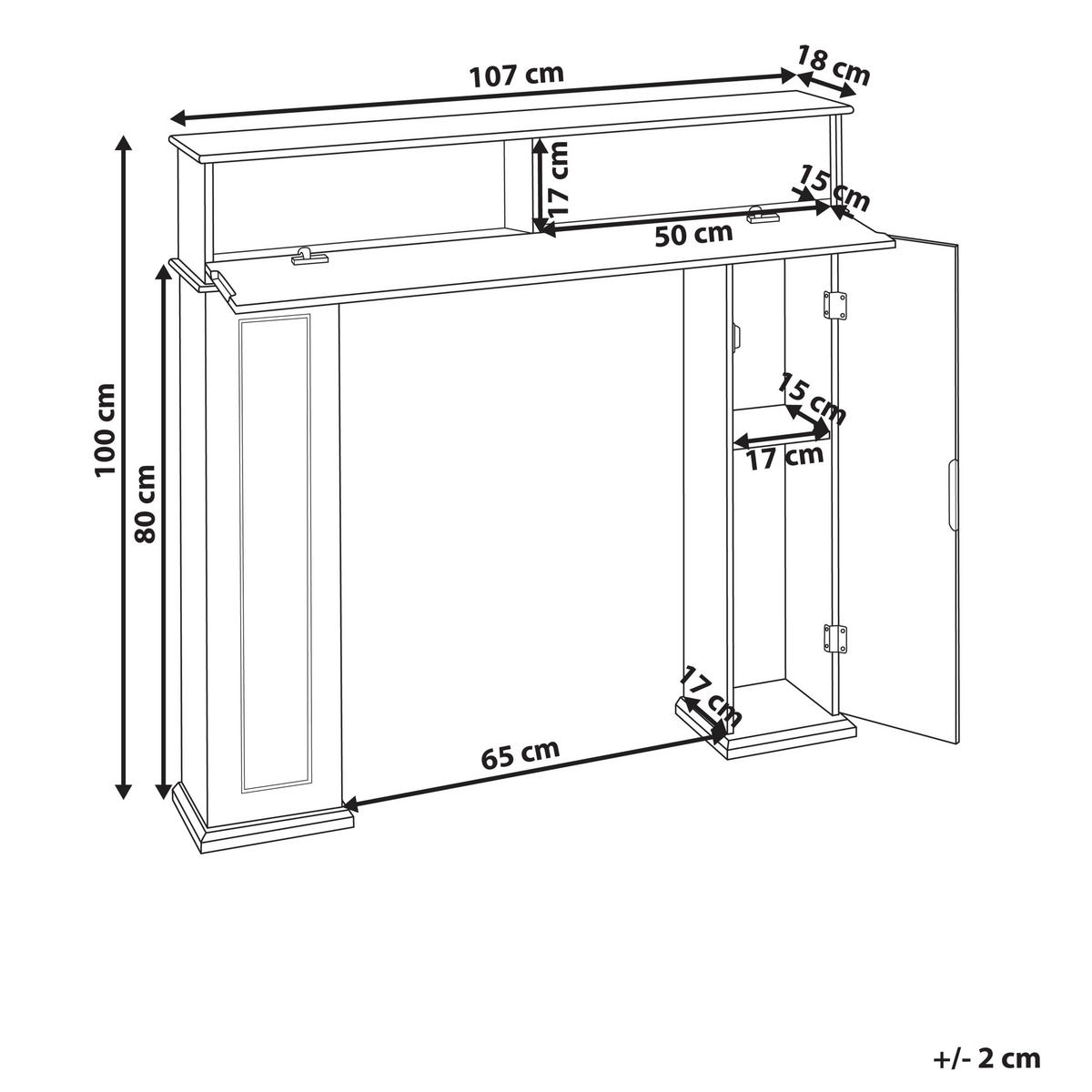 KAMINUMRANDUNG Schwarz Mispec - Schwarz, Holzwerkstoff (107/100/18cm) - Beliani