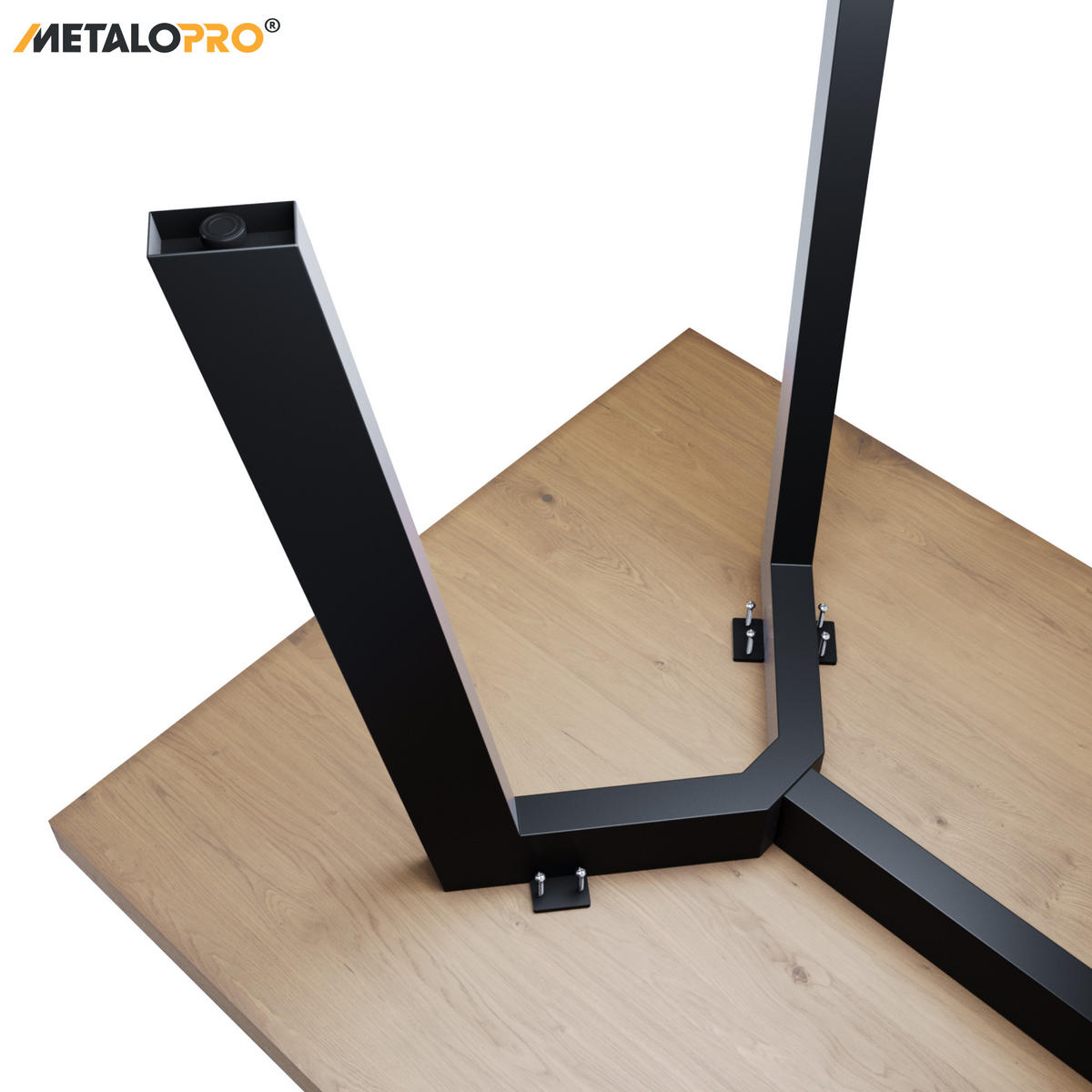 TISCHBEINE Barax Special Metall Schwarz 170/70/72 cm - Schwarz, Metall (70/72/170cm) - Metalo Pro
