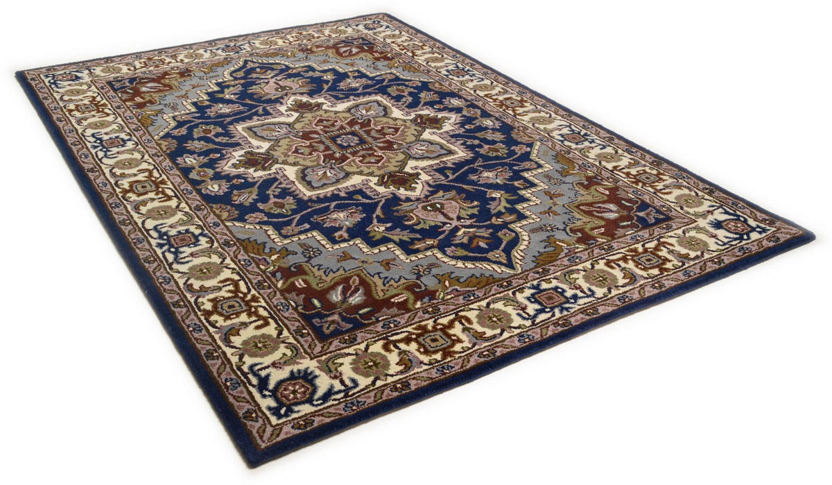 HANDTUFTTEPPICH Royal Heriz 160x230 cm - Blau, Textil (160/230cm) - THEKO