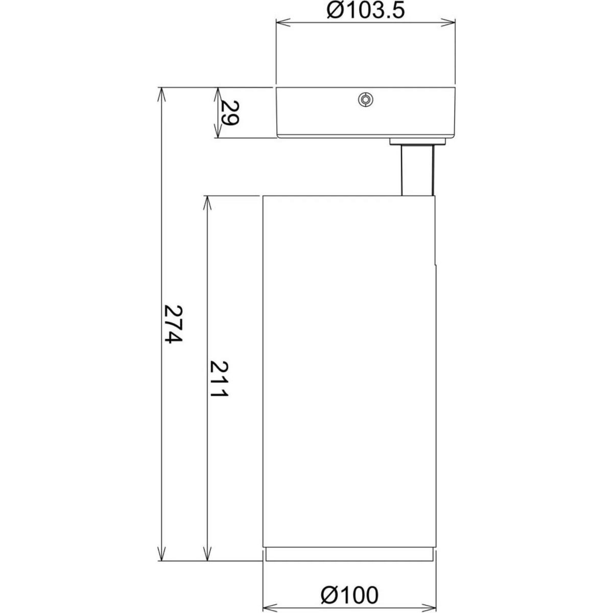 DECKENSTRAHLER Lucea - Schwarz/Weiß, Metall (5/5/27.4cm) - click-licht