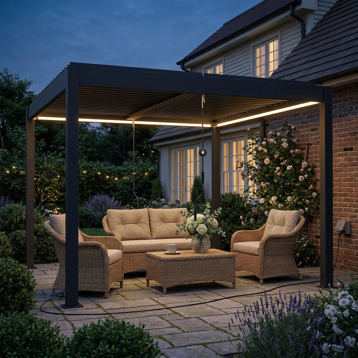 PERGOLA Aluminium Dunkelgrau - Dunkelgrau, Metall (300/250/300cm) - Outsunny