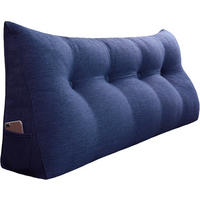 RÜCKENKISSEN für Bett Leinenlook Blau 120 cm - Blau, Textil (50/120cm) - Vercart