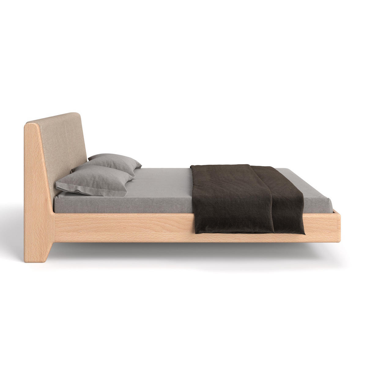 MASSIVHOLZBETT Lumo aus Buche 200x220 cm, Storm 06 - Beige/Buchefarben, Holz (200/220cm) - Danzz