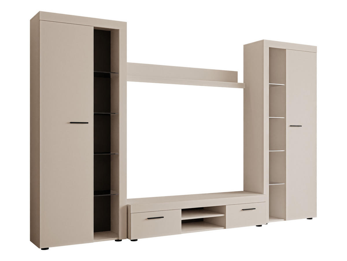 WOHNWAND Rumba XL - Sandfarben, Holzwerkstoff (300/190/40cm) - MIRJAN24