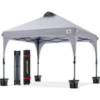 PAVILLON 2.5x2.5M wasserdicht Hellgrau - Grau, Textil (243.8/259.1/243.8cm)