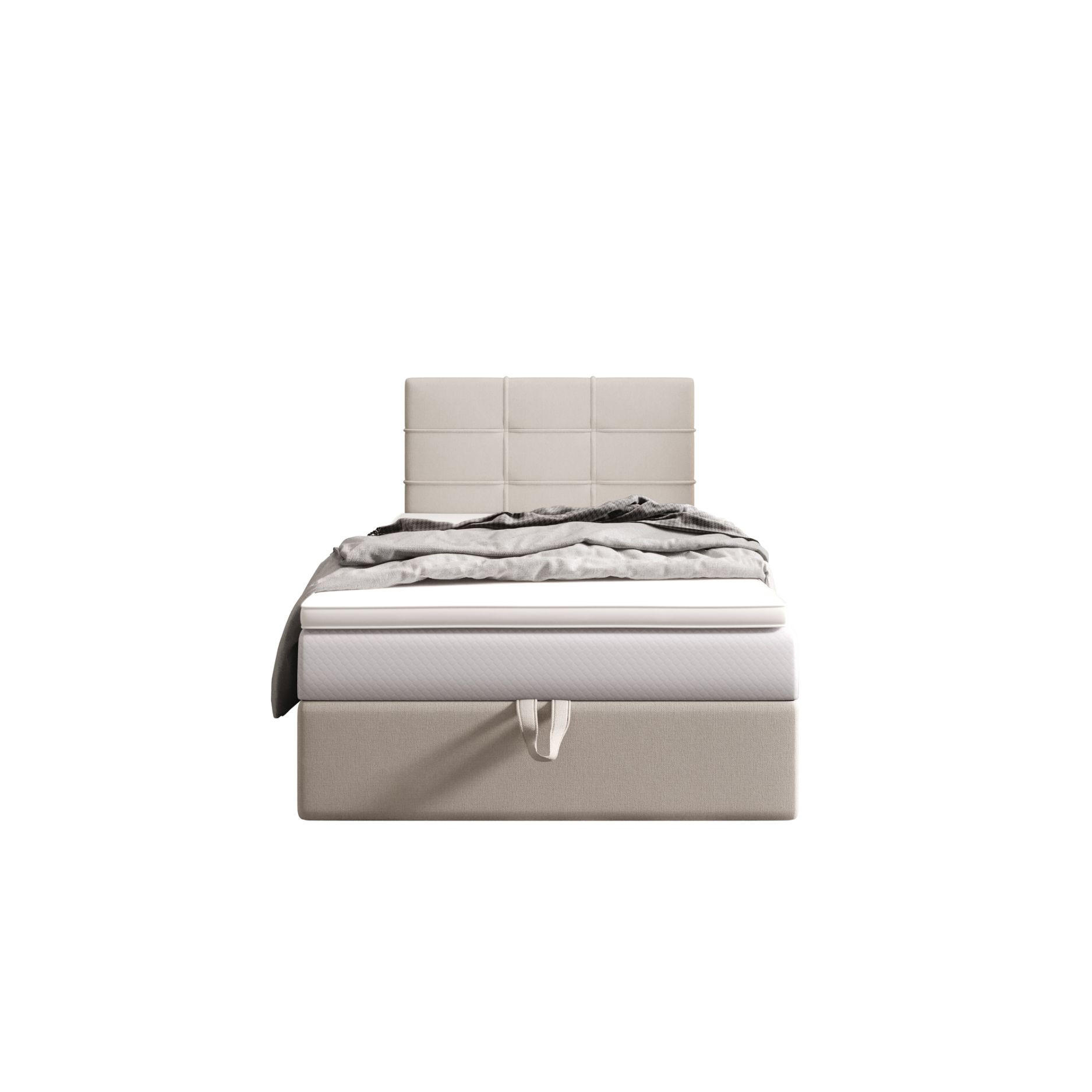 BOXBETT DUO 2 120x200 Cosmic 10, mit Matratze H3 und Topper, Beige - Beige, Holz/Kunststoff (120/200cm) - Bedante