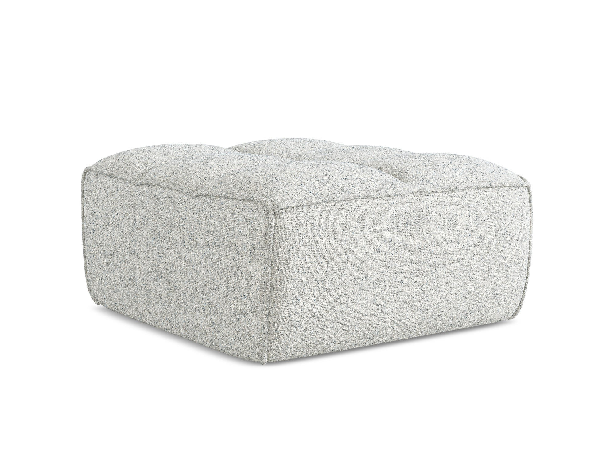 POUF Strukturstoff Stoff Beige - Beige/Schwarz, Kunststoff/Textil (80/43/93cm) - Makamii