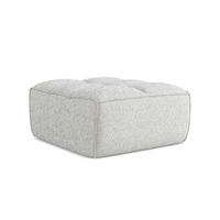 POUF Strukturstoff Stoff Beige - Beige/Schwarz, Kunststoff/Textil (80/43/93cm) - Makamii