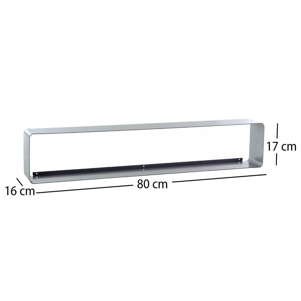 CD-REGAL Cube 80 Metall, Lounge Design silber - Silberfarben, Metall (80/14/15cm) - DESIGN DELIGHTS