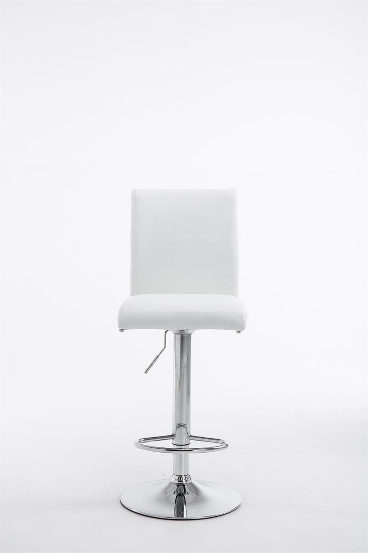 BARHOCKER Lederlook weiß - Chromfarben/Weiß, Textil/Metall (38.5/95/47cm) - CLP