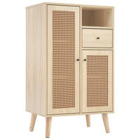 HIGHBOARD DE-38238 60/40/101 cm mit 2 Rattantüren und 1 Schublade Eiche - Eichefarben, Holzwerkstoff (60/101/40cm) - ComfortXL