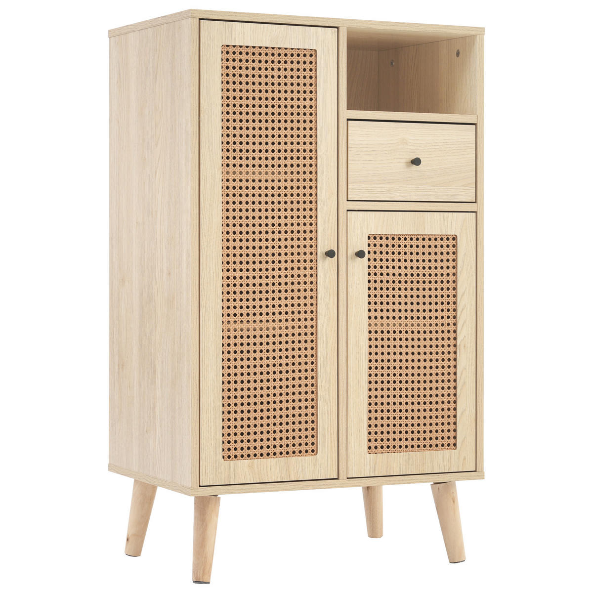 SIDEBOARD Eiche 60/40/101 cm 2 Türen 1 Schublade - Eichefarben, Holzwerkstoff (60/101/40cm) - PANGIVO