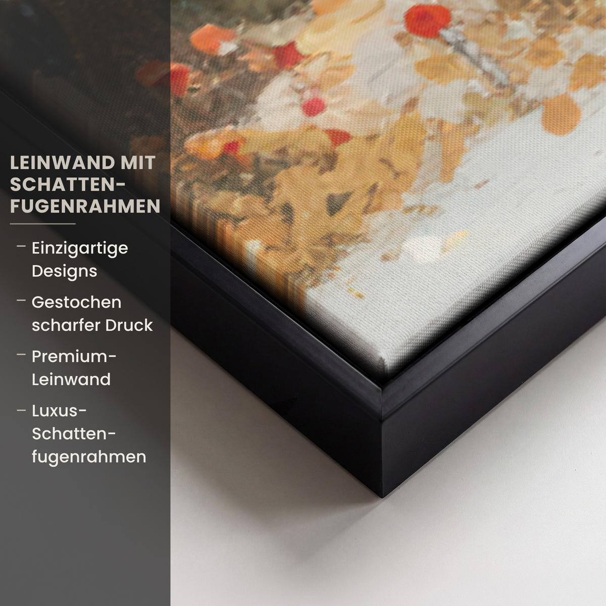 LEINWAND Bilder mit Rahmen - Weihnachten - Zuhause - Winter - Schnee - 140x90 - Creme, Textil (140/90cm) - MuchoWow