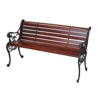 GARTENBANK 2-SITZER Schwarz, Teak Dekor - Schwarz/Teakfarben, Holz (125/72/37cm) - MCW