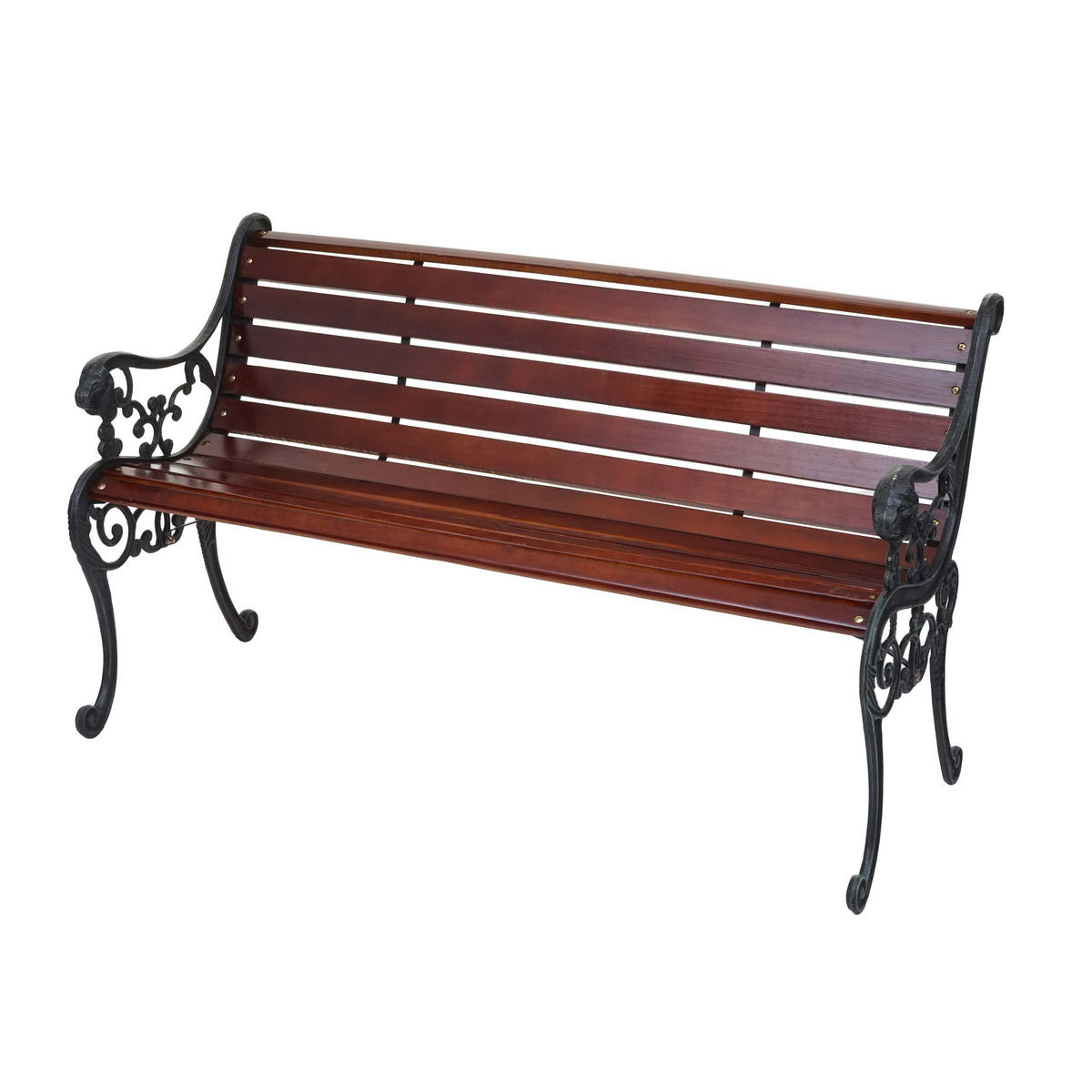 GARTENBANK 2-SITZER Schwarz, Teak Dekor - Schwarz/Teakfarben, Holz (125/72/37cm) - MCW
