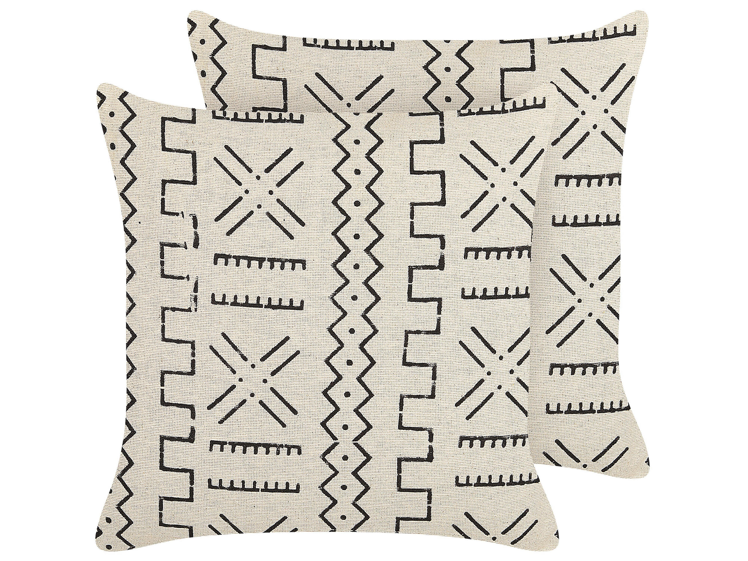 DEKOKISSEN 2er-Set Cremeweiß 45/45 cm Myrica - Ecru, Naturmaterialien/Textil (45/45cm) - Beliani