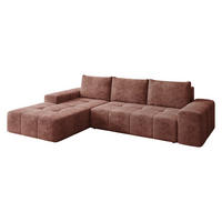 ECKSCHLAFSOFA Tonseo L, Seite: Links - Schwarz/Braun, Holz/Kunststoff (275/173cm) - MIRJAN24