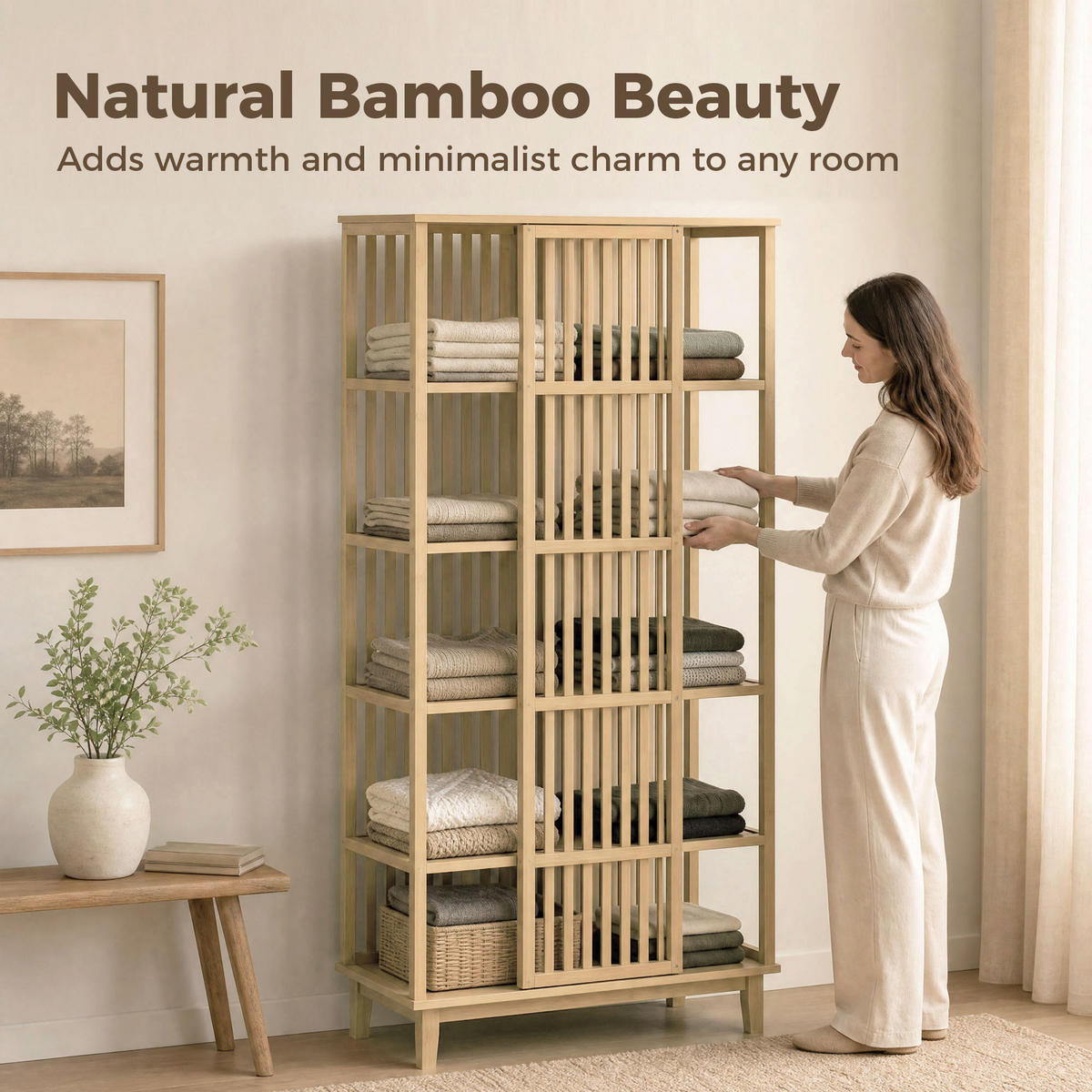 KLEIDERSCHRANK PANG-8N2T5K Naturfarben - Naturfarben, Holz (47.3/175/80cm) - PANGIVO