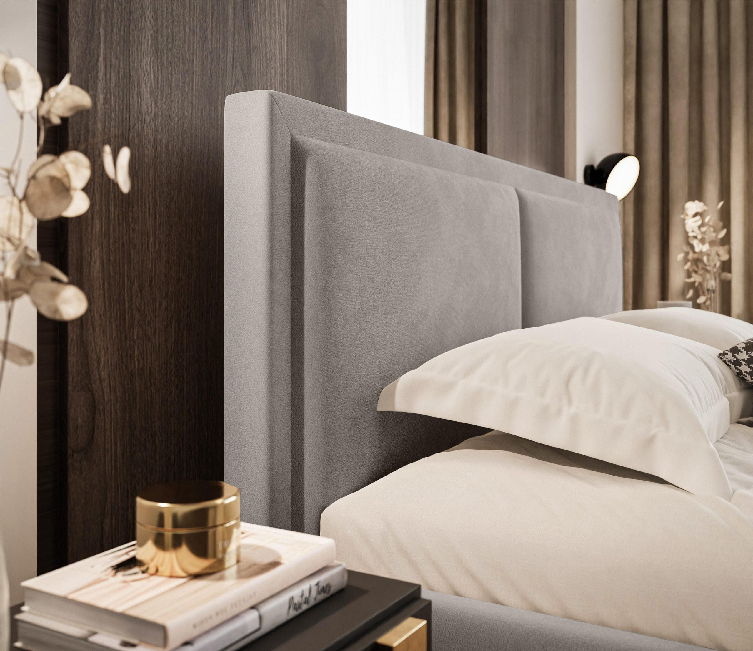 POLSTERBETT aus Polyester Osterne II 140x200 cm, Hellgrau - Hellgrau, Textil (140/200cm) - Fedve