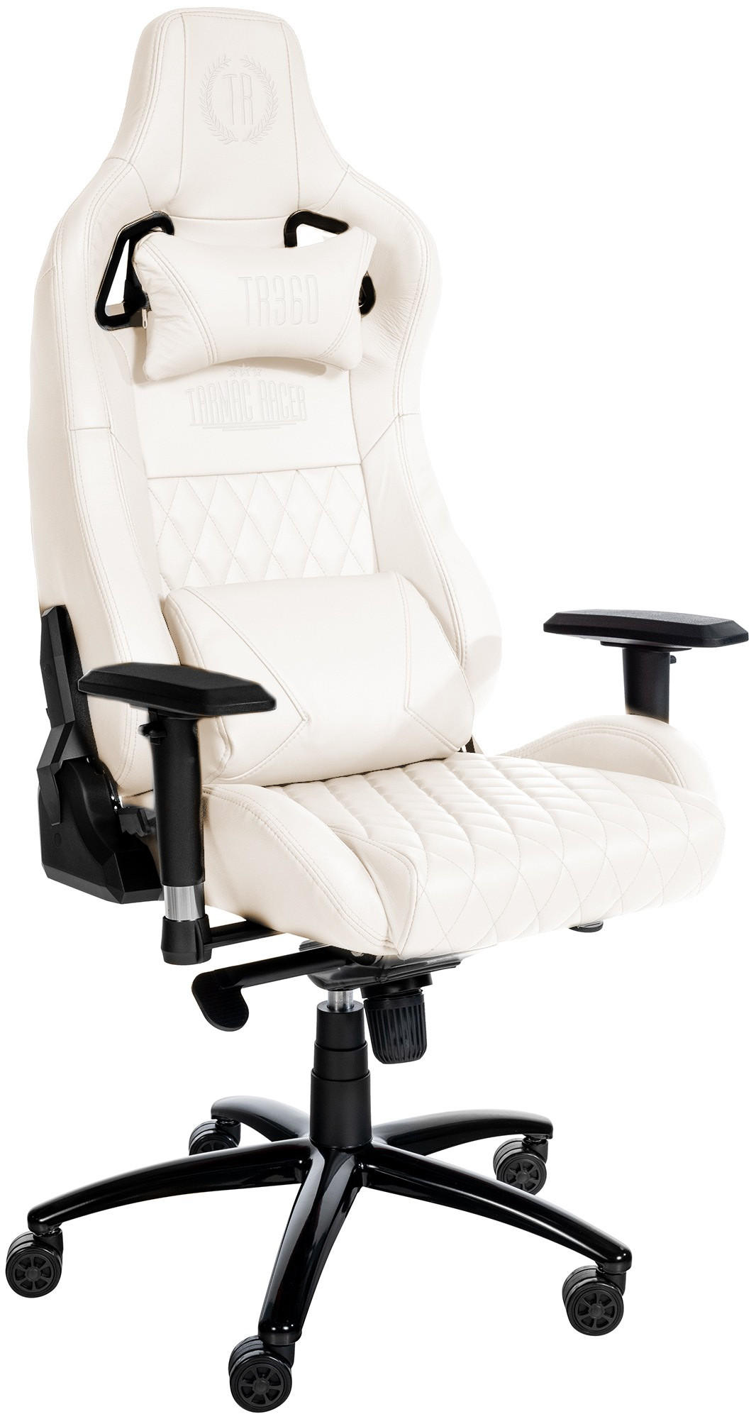 CHEFSESSEL Echtleder weiß - Schwarz/Weiß, Leder/Metall (70/129/64cm) - CLP