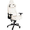 CHEFSESSEL Echtleder weiß - Schwarz/Weiß, Leder/Metall (70/129/64cm) - CLP