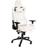 CHEFSESSEL Echtleder weiß - Schwarz/Weiß, Leder/Metall (70/129/64cm) - CLP