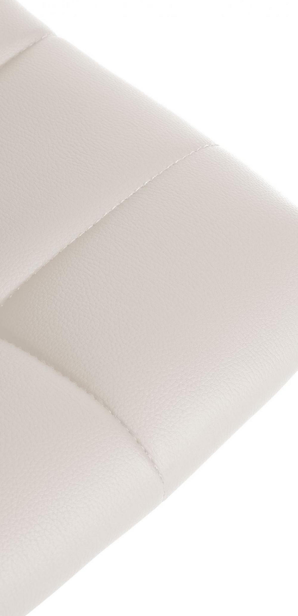 BARHOCKER 2er Set Lederlook weiß - Chromfarben/Weiß, Textil/Metall (43/87/46.5cm) - CLP