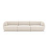 SOFA Miley aus Samt leichtes beige 3 Sitzplätze - Beige, Textil (90/70/255cm) - Micadoni