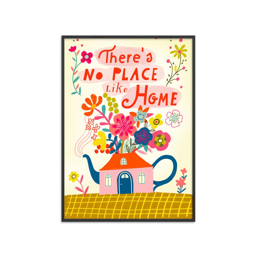 POSTER mit Rahmen Affordable Art Prints x Uta Krogmann - No Place like Home - Multicolor/Schwarz, Holz/Papier (30/40cm) - Poster&Frame