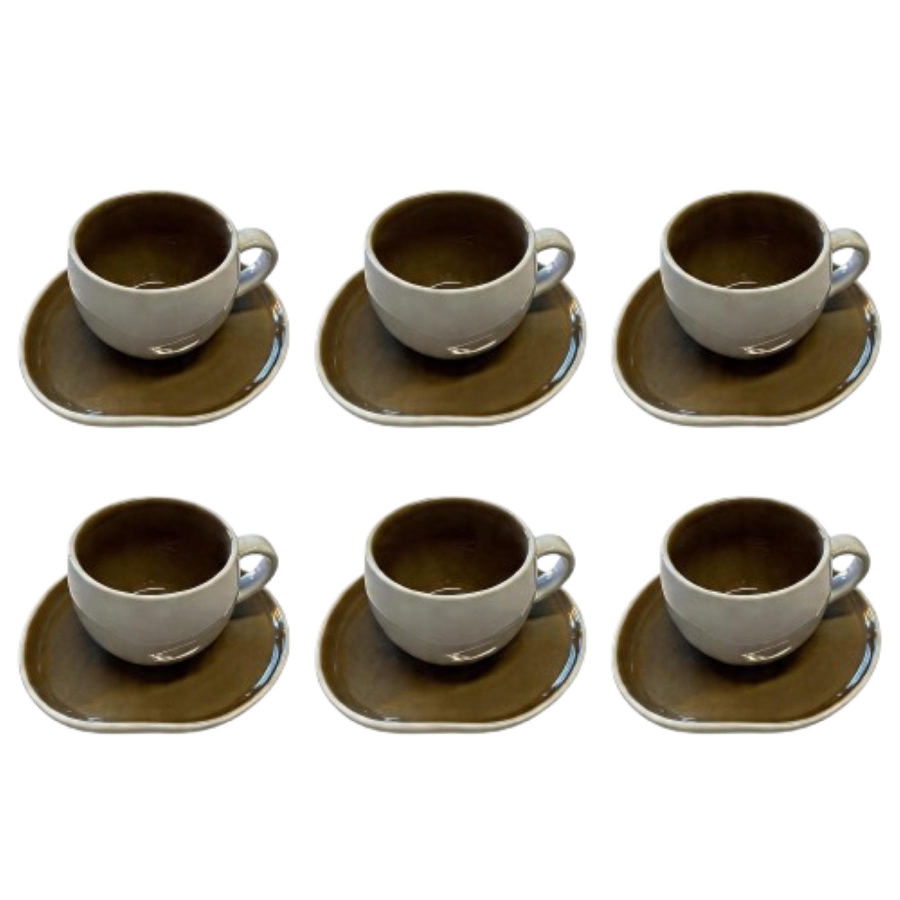 KAFFEETASSEN-SET LUMI beige 12 tlg. - Beige, Keramik (38/10/38cm) - Mulex